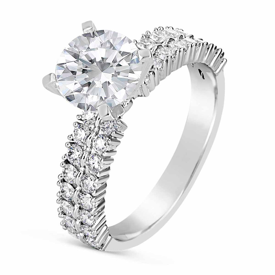 Double Row Diamond Engagement Ring - The Diamond Guys