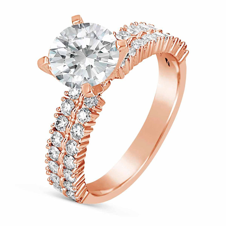 Double Row Diamond Engagement Ring - The Diamond Guys