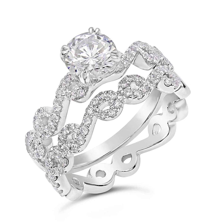 Diamond Engagement Ring Wedding Set  - SNR370R-SET - The Diamond Guys