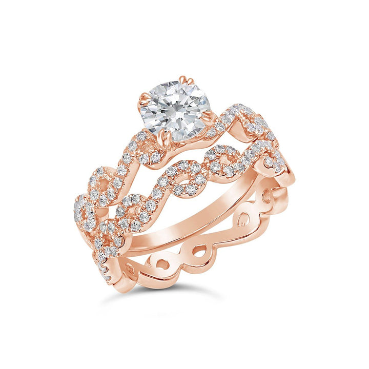 Diamond Engagement Ring Wedding Set  - SNR370R-SET - The Diamond Guys