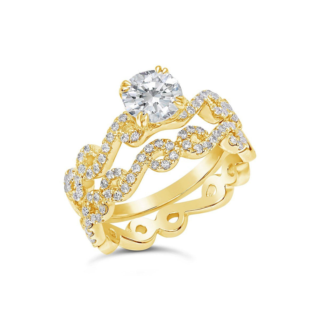 Diamond Engagement Ring Wedding Set  - SNR370R-SET - The Diamond Guys