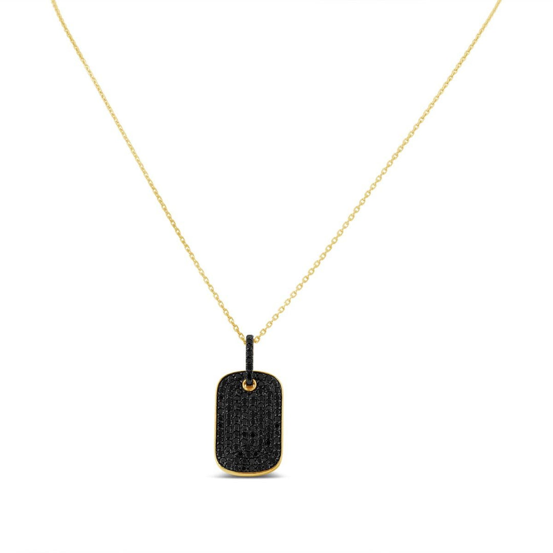 Black Diamond Pave Tag Necklace