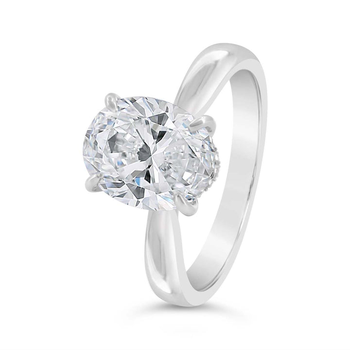 Solitaire Ring with Diamond Hidden Halo - GSR25417