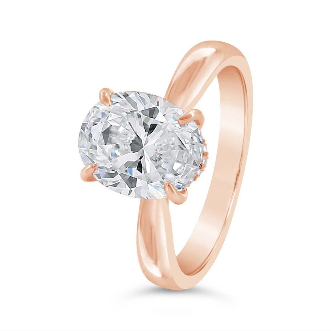 Solitaire Ring with Diamond Hidden Halo - GSR25417