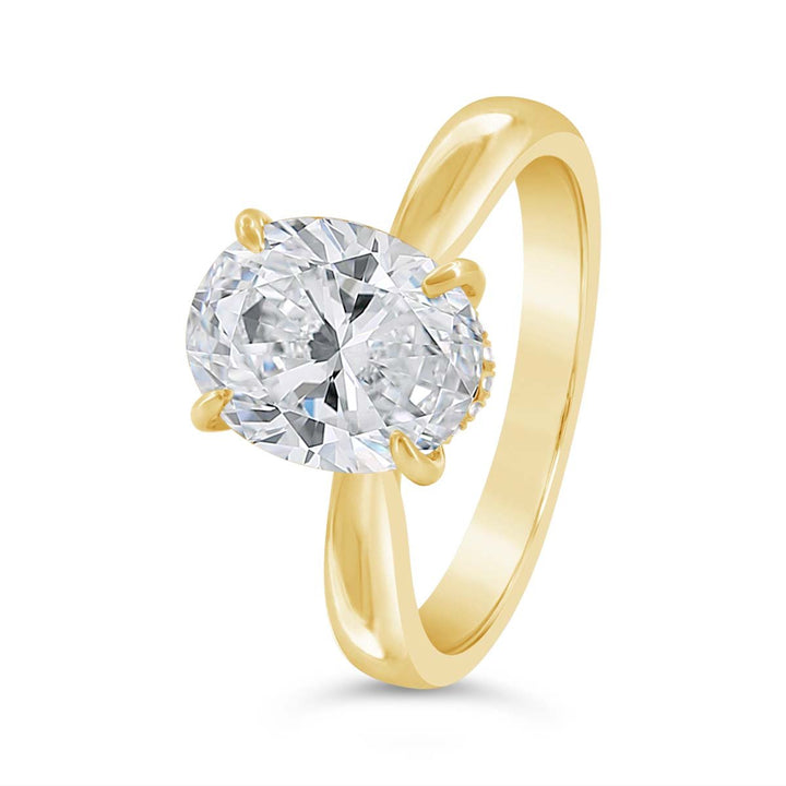 Solitaire Ring with Diamond Hidden Halo - GSR25417