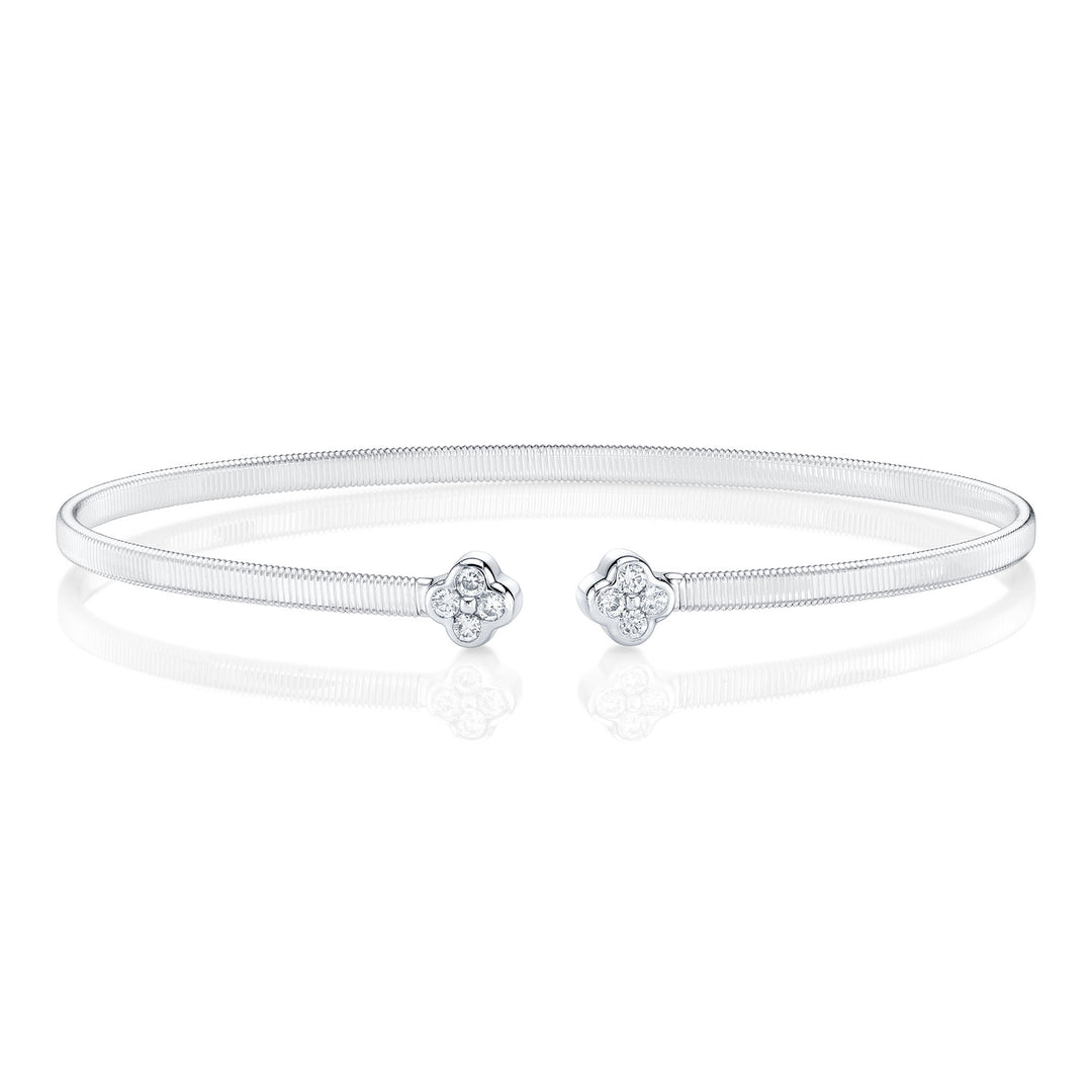 Shy Creation Four Leaf Clover Diamond Bracelet
