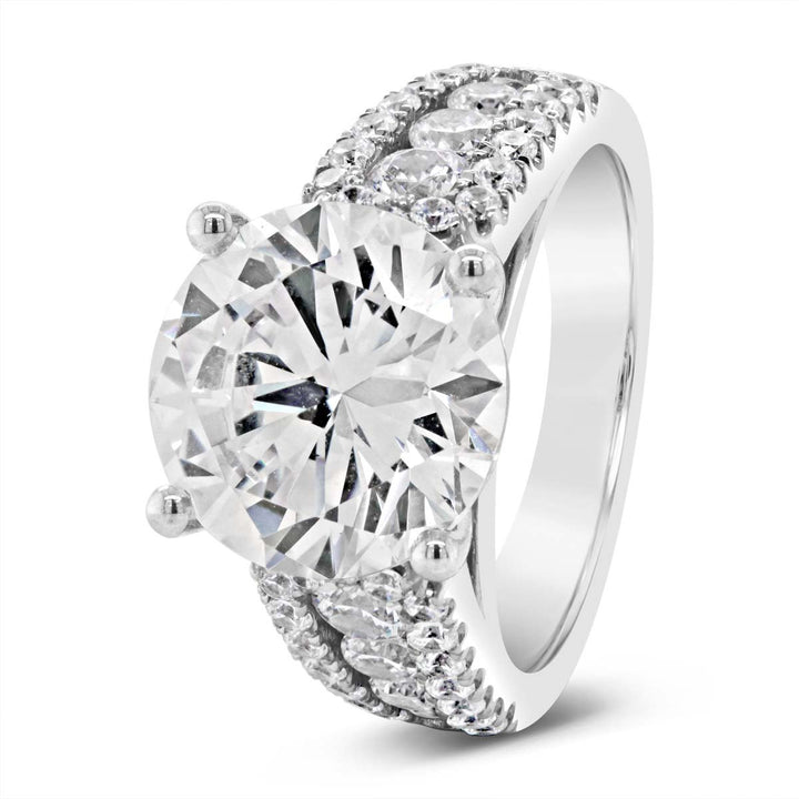 Wide Band Diamond Engagement Ring - YJC3530R
