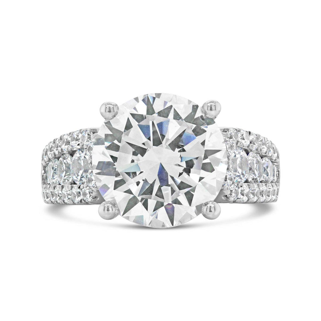 Wide Band Diamond Engagement Ring - YJC3530R