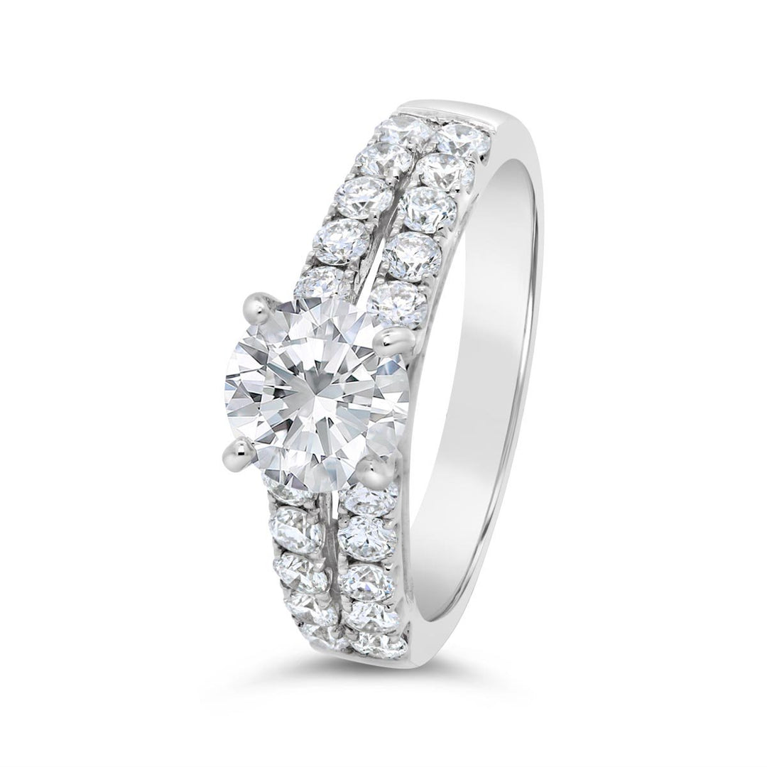 Two Row Diamond Engagement Ring - GR1706