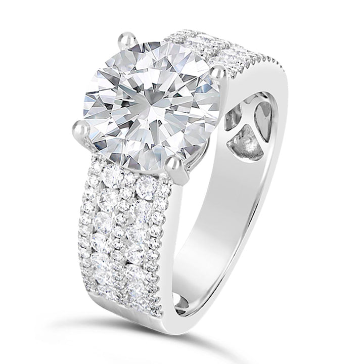 Wide Band Diamond Engagement Ring - CR0692