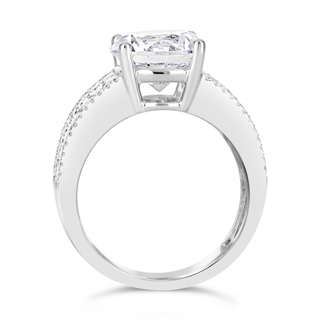 Wide Band Diamond Engagement Ring - CR0692