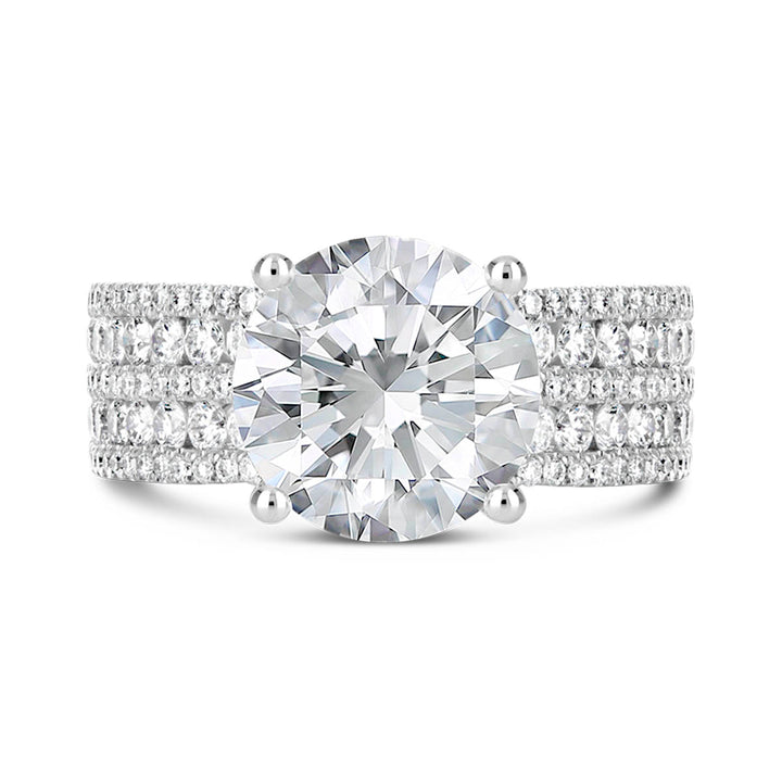 Wide Band Diamond Engagement Ring - CR0692