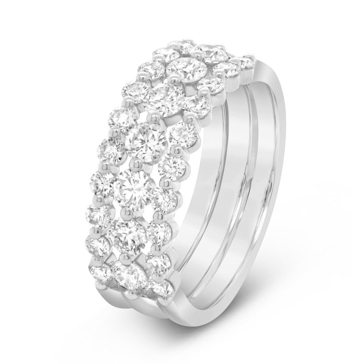 Half Way Set Wide Diamond Bubble Band - YJC0529R