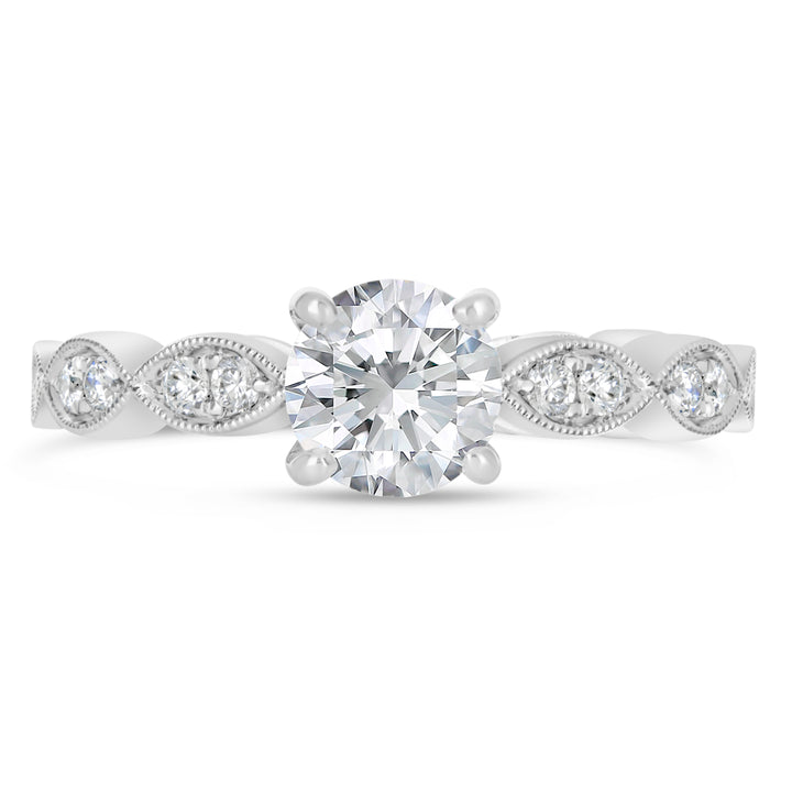 Diamond Engagement Ring with Milgrain Details - YJA7099R