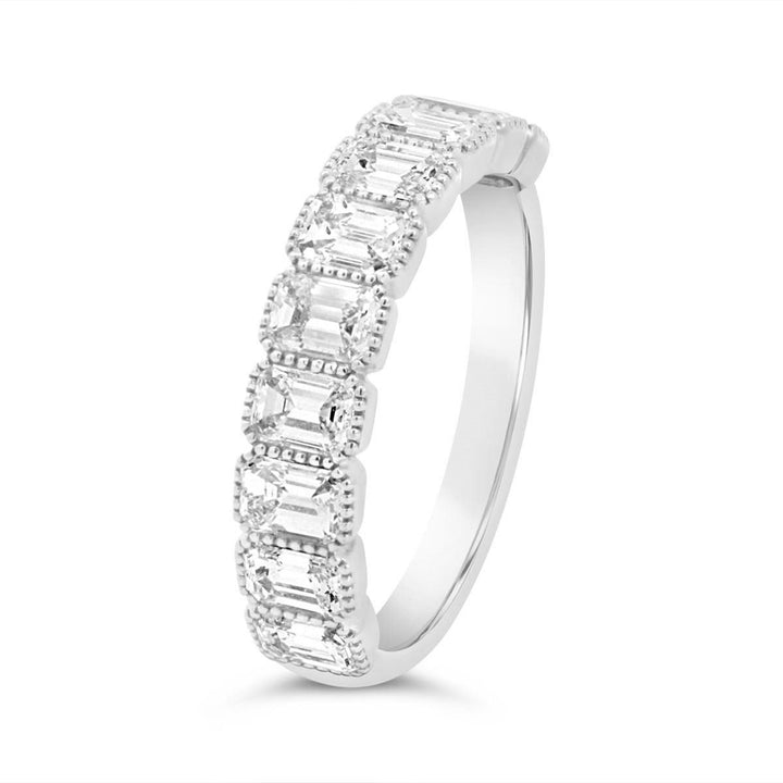 Emerald Cut Diamond Band with Milgrain Finish - YR33953 - The Diamond Guys