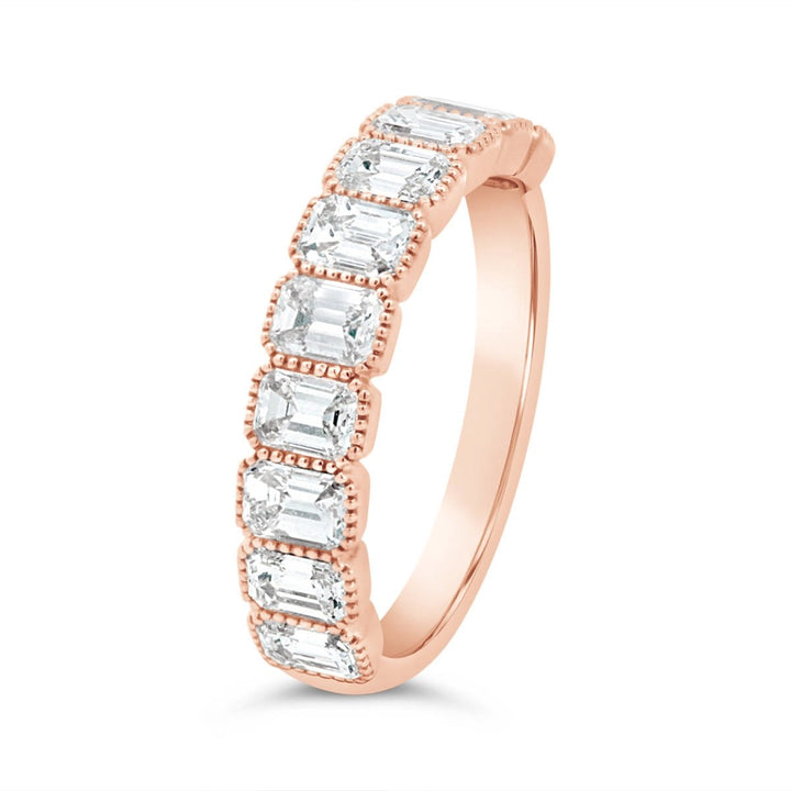 Emerald Cut Diamond Band with Milgrain Finish - YR33953 - The Diamond Guys