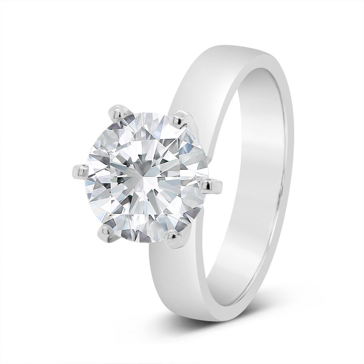 4mm Wide Six Prongs Solitaire Diamond Engagement Ring - SH810