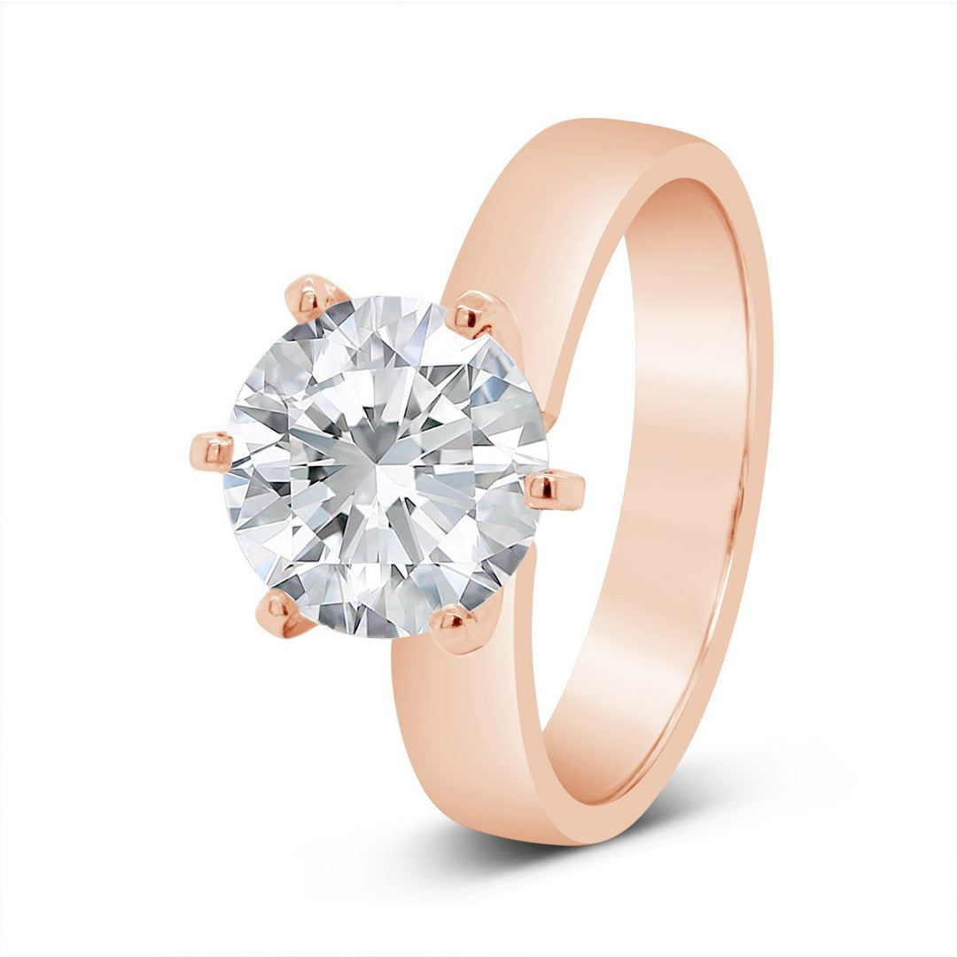 4mm Wide Six Prongs Solitaire Diamond Engagement Ring - SH810