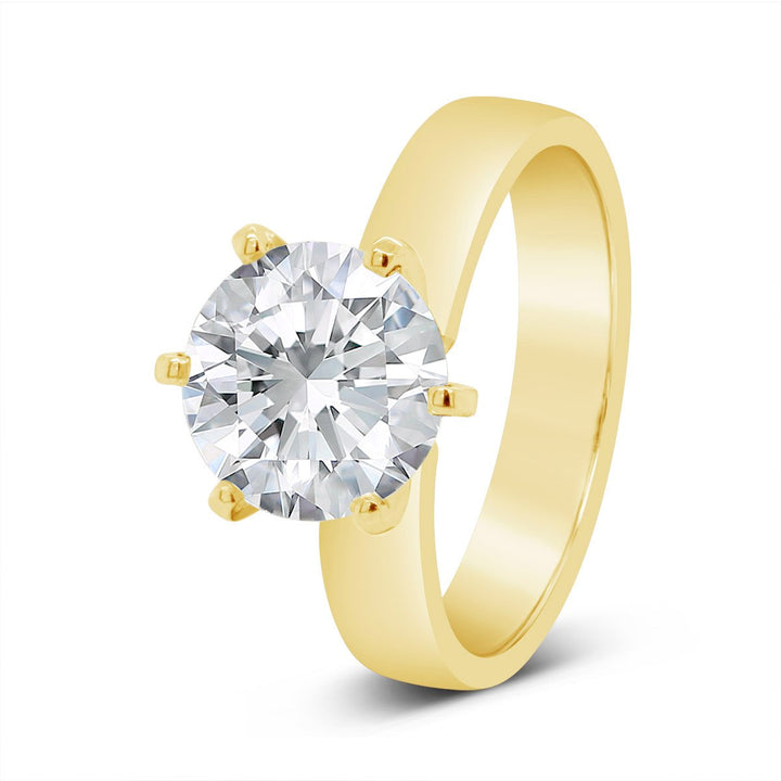 4mm Wide Six Prongs Solitaire Diamond Engagement Ring - SH810