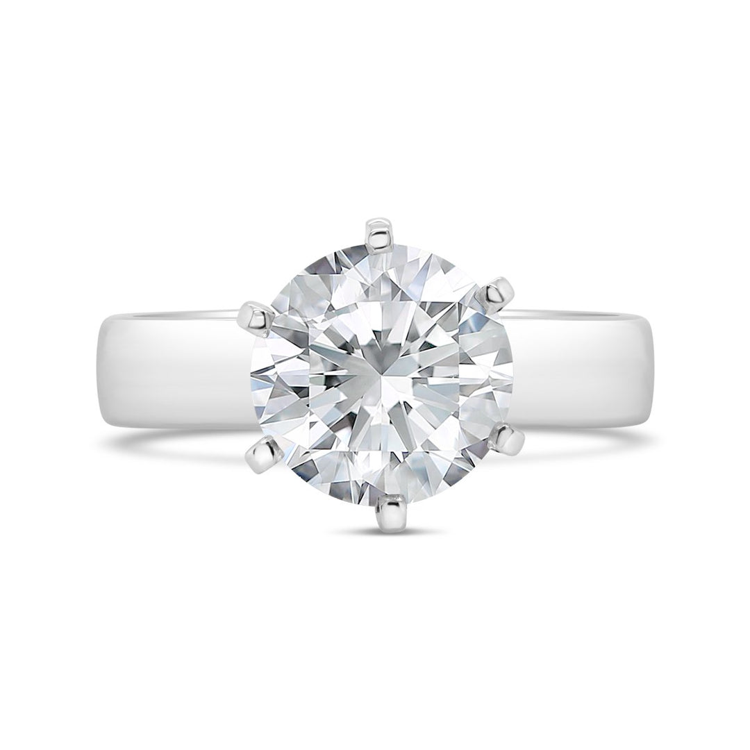 4mm Wide Six Prongs Solitaire Diamond Engagement Ring - SH810