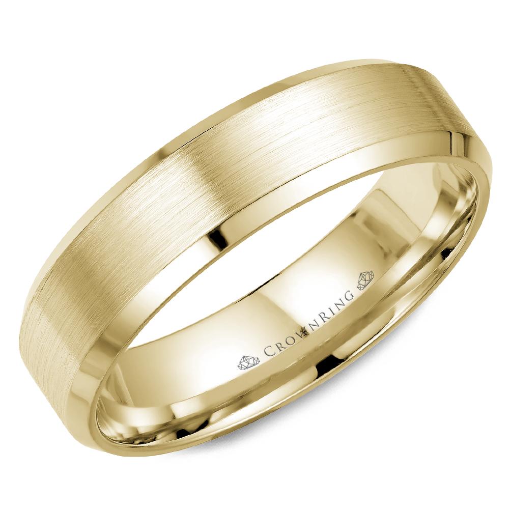 Yellow Gold 6mm Wide Men's Wedding Band - WB-7007Y - The Diamond Guys