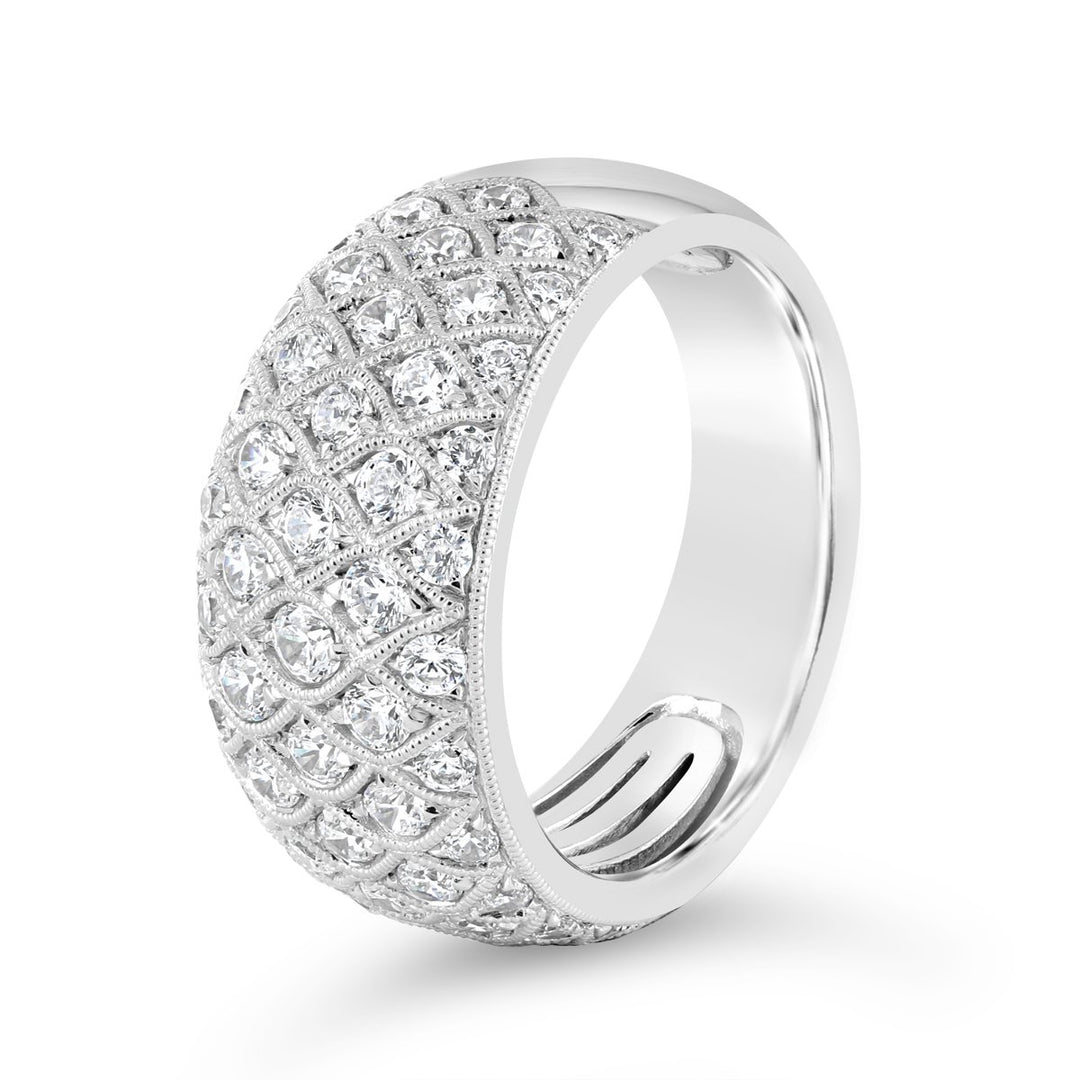 Vintage Inspired Wide Diamond Band - YJM7121R - The Diamond Guys