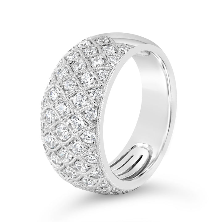 Vintage Inspired Wide Diamond Band - YJM7121R - The Diamond Guys