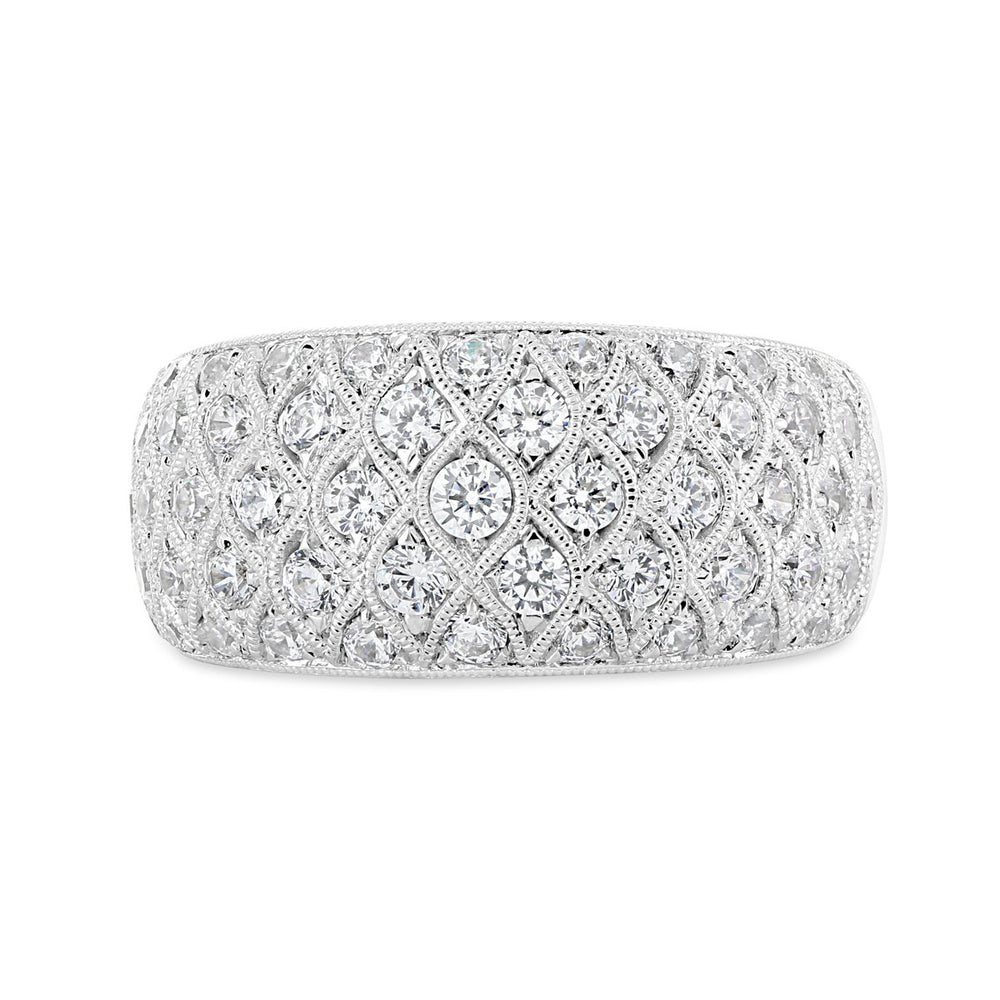 Vintage Inspired Wide Diamond Band - YJM7121R - The Diamond Guys