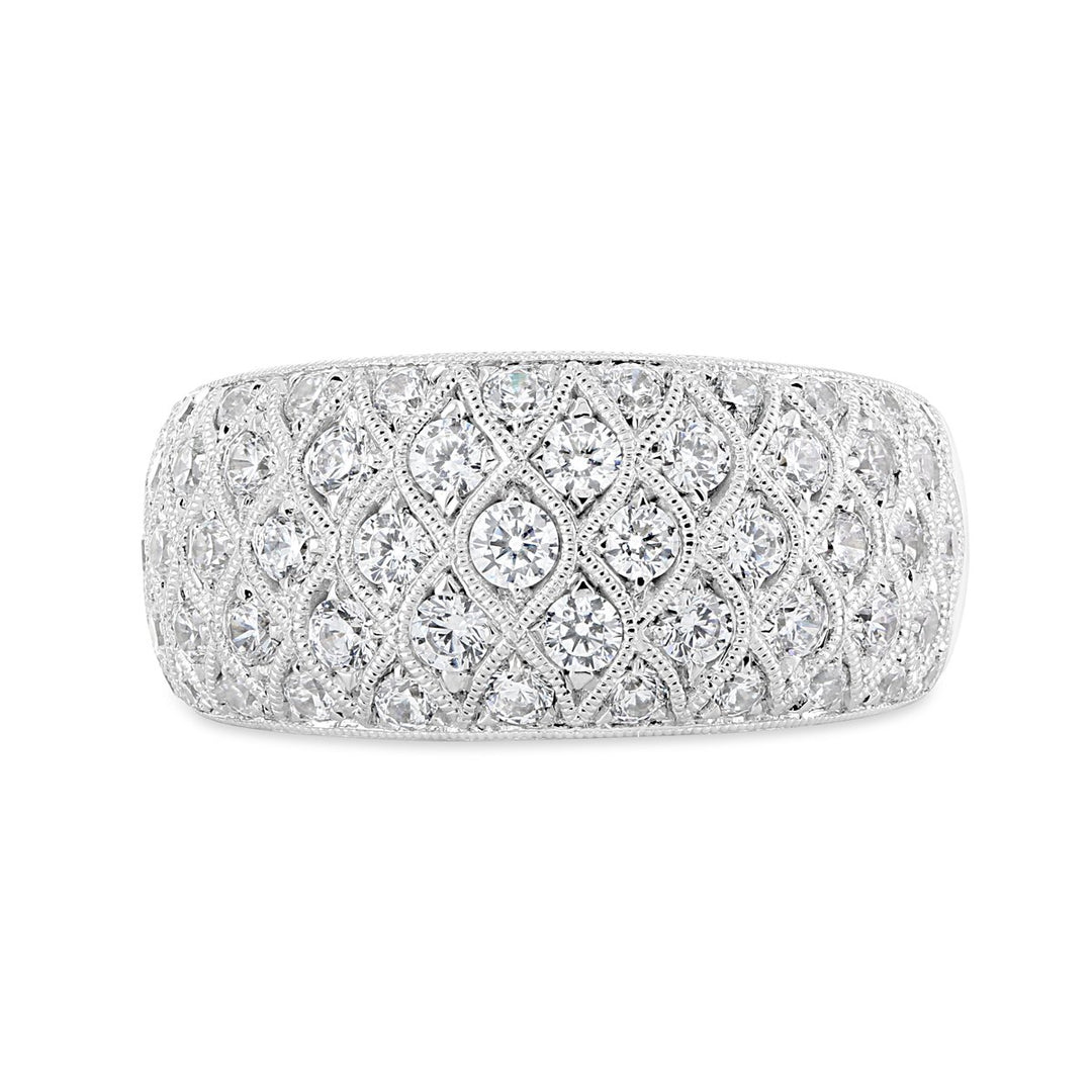 Vintage Inspired Wide Diamond Band - YJM7121R - The Diamond Guys