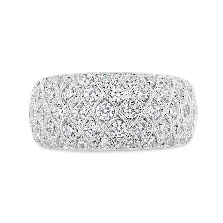 Vintage Inspired Wide Diamond Band - YJM7121R - The Diamond Guys