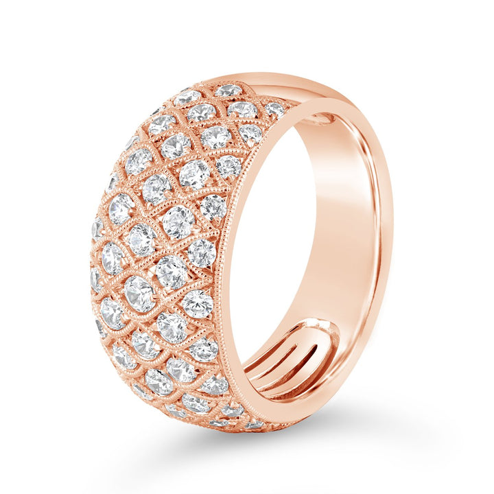 Vintage Inspired Wide Diamond Band - YJM7121R - The Diamond Guys