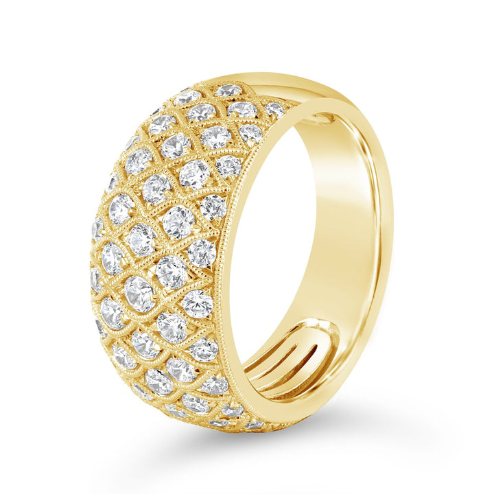 Vintage Inspired Wide Diamond Band - YJM7121R - The Diamond Guys