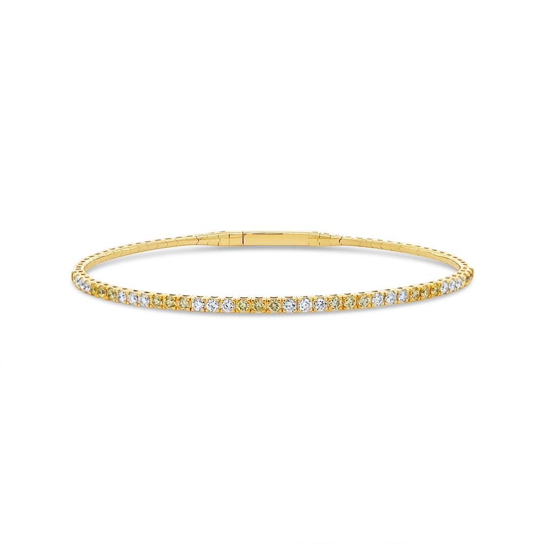 Yellow & White Diamond Bangle - BG278YD