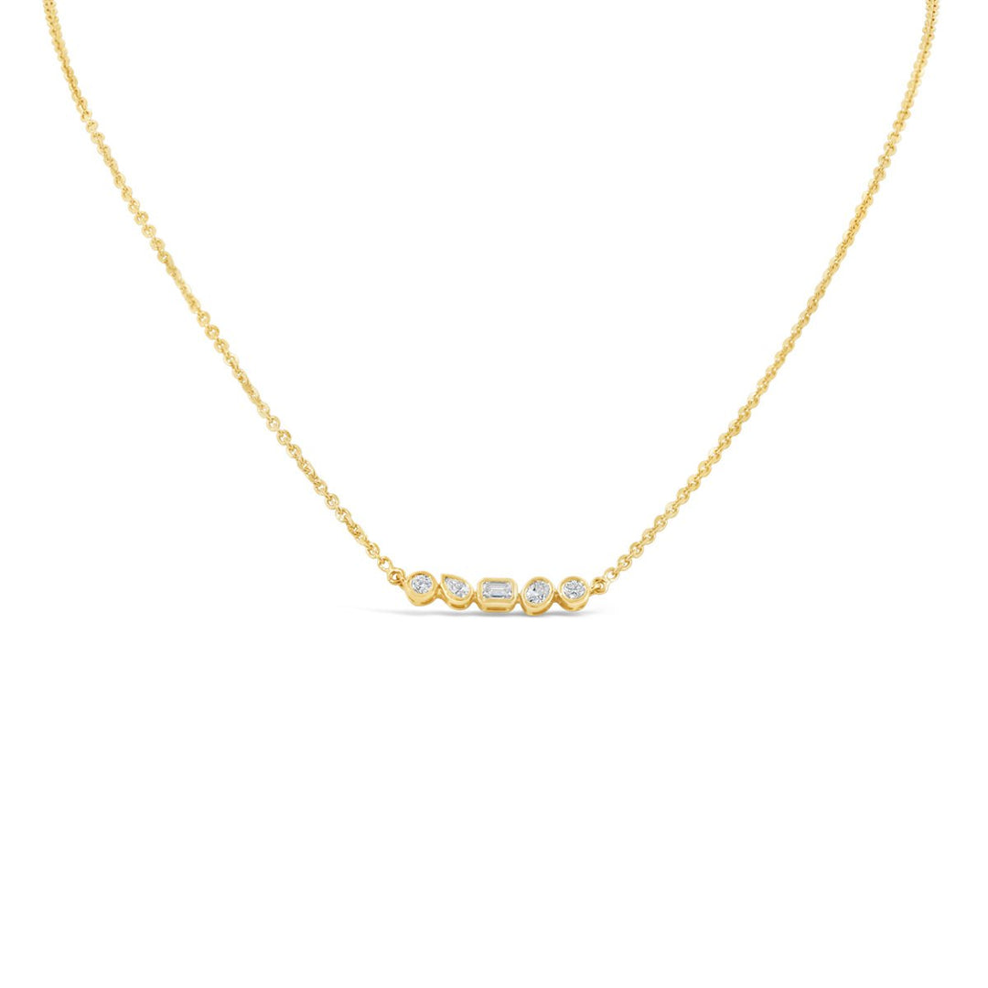 Lab Grown Multishaped Bezel Set Diamond Necklace