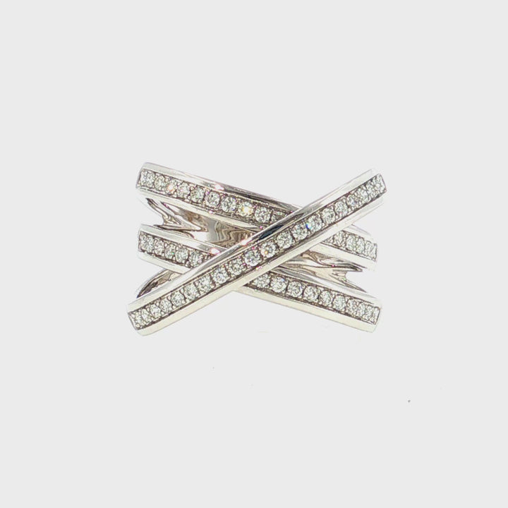 Diamond Crossover Fashion Ring