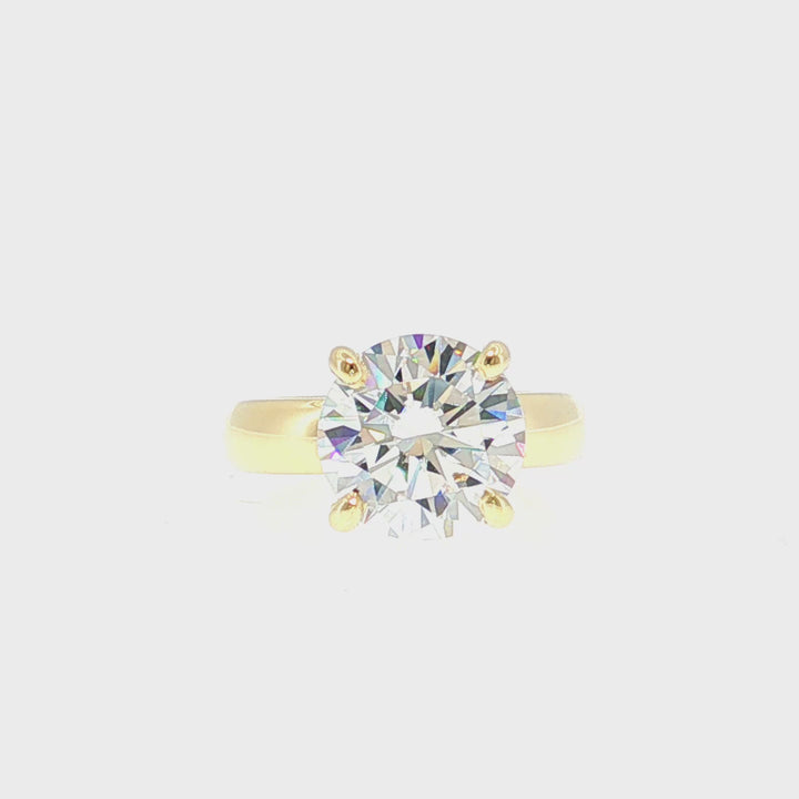 4.10mm Wide Dome Solitaire Engagement Ring - YJC7121R-RD