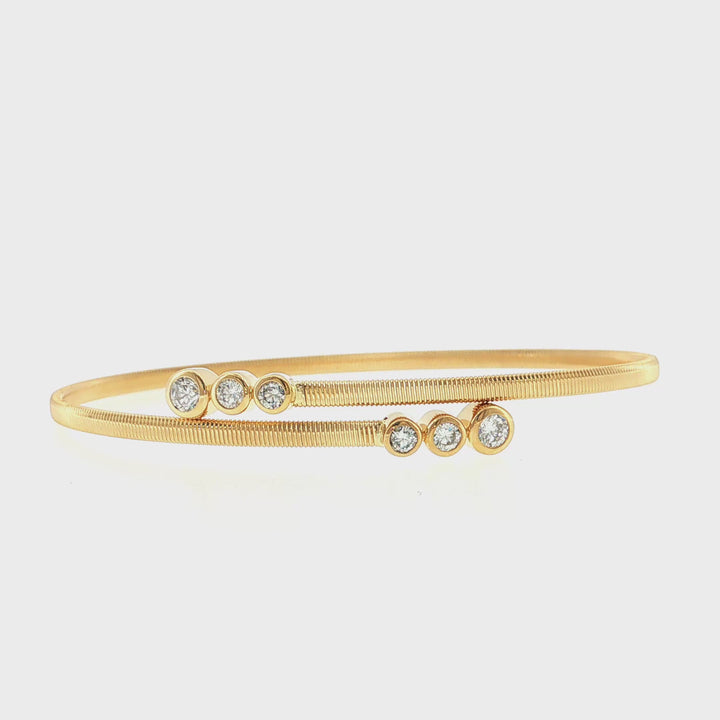 Shy Creation Crossover Bezel Set Diamond Bracelet