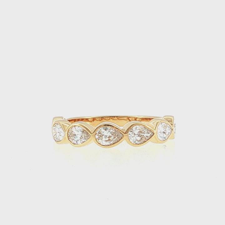 Lab Grown Half Way Bezel Set East to West Diamond Band
