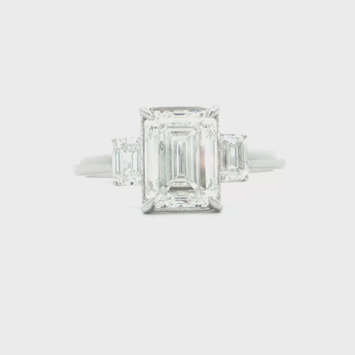 Lab Grown Diamond Three Stone Engagement Ring - 250935RW