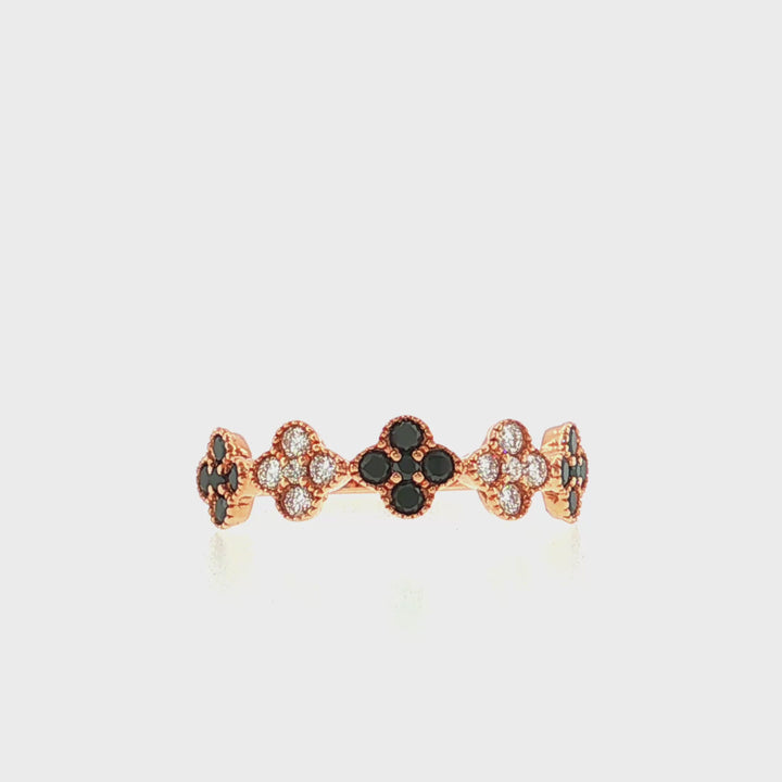 Diamond & Black Diamond Half Way Flower Band