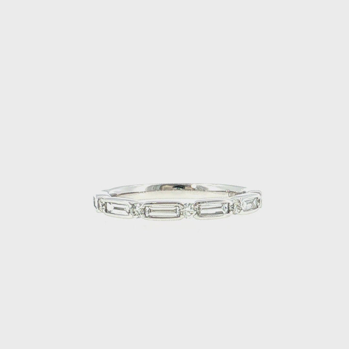 Bezel Set Diamond Band set with 6 Bag 0.31ct & 5 RD 0.12ct G/H VS-SI