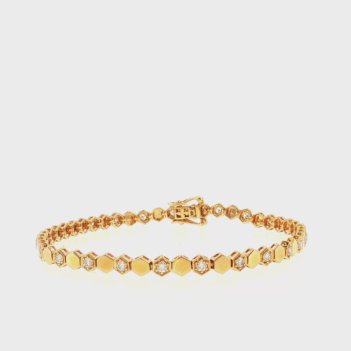 Alternating Diamond Honeycomb Bracelet