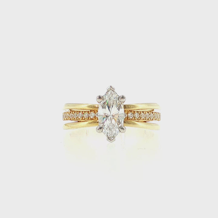 Two Tone Diamond Engagement Ring - N0392SMA-MQ