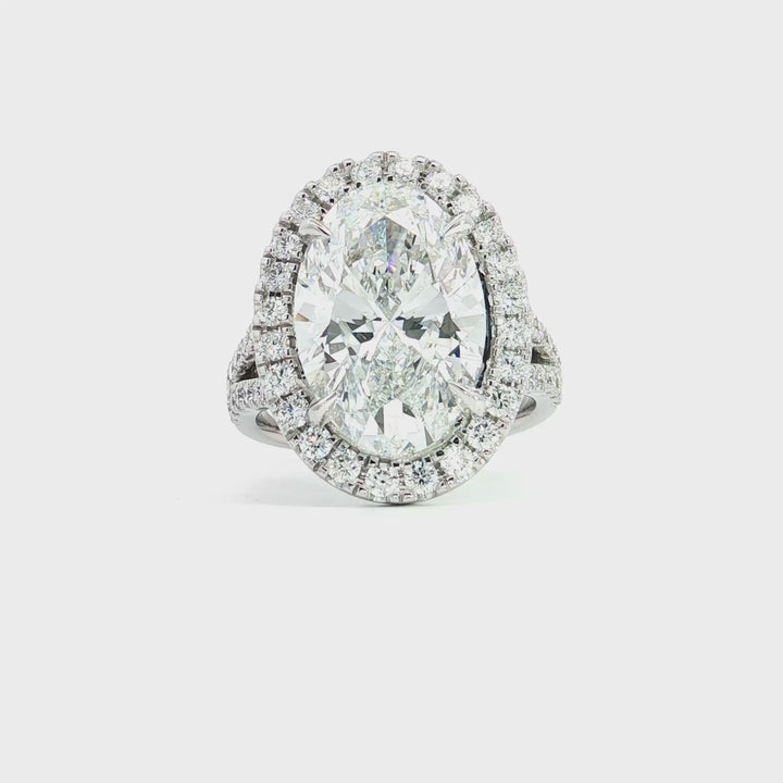Split Shank Lab Grown Diamond Halo Engagement Ring