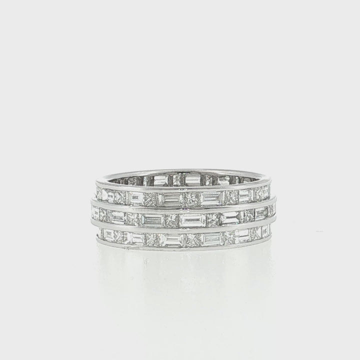 Wide Channel Set Alternating Shape Band