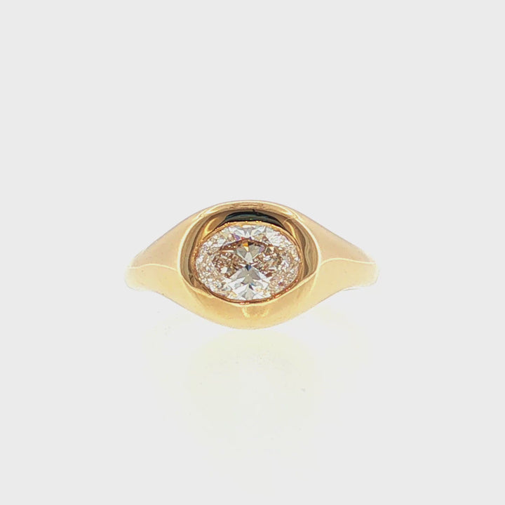 Lab Grown Bezel Set Diamond Signet Ring