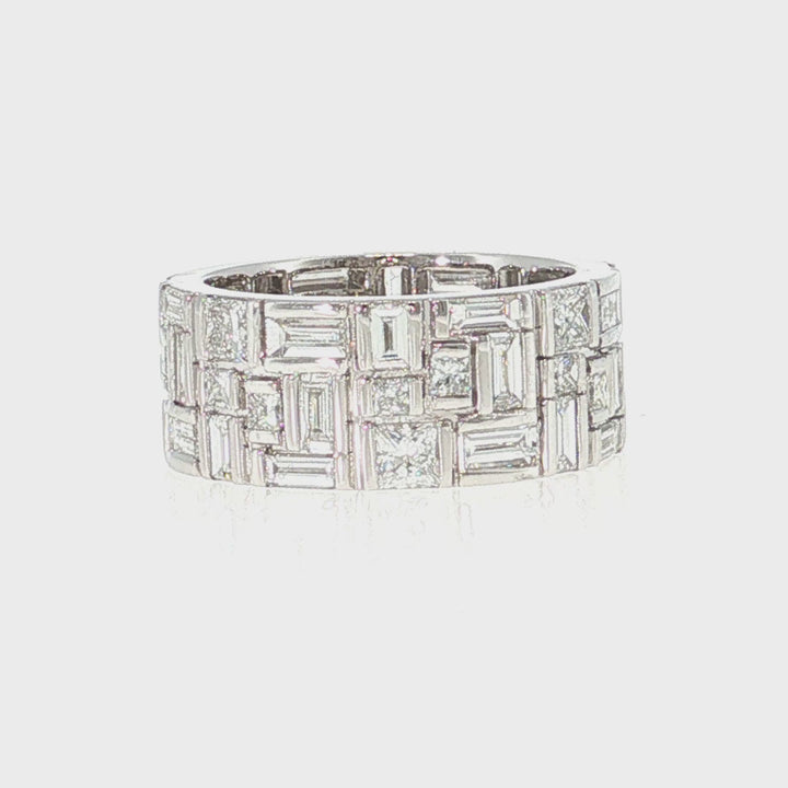 Wide Mixed Shape Diamond Band