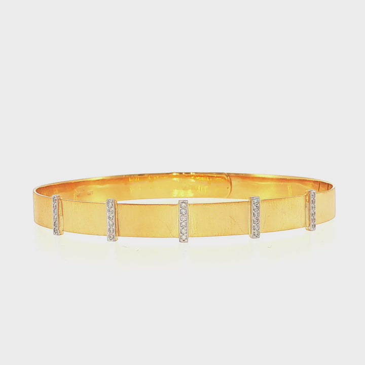 5.80mm Diamond Bangle with Satin Finish