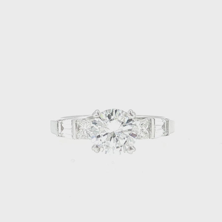 Diamond Engagement Ring with Tapered Baguettes - GR0473