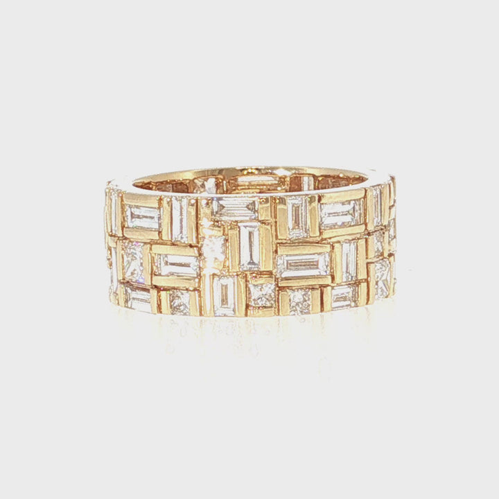 Wide Mixed Shape Diamond Band